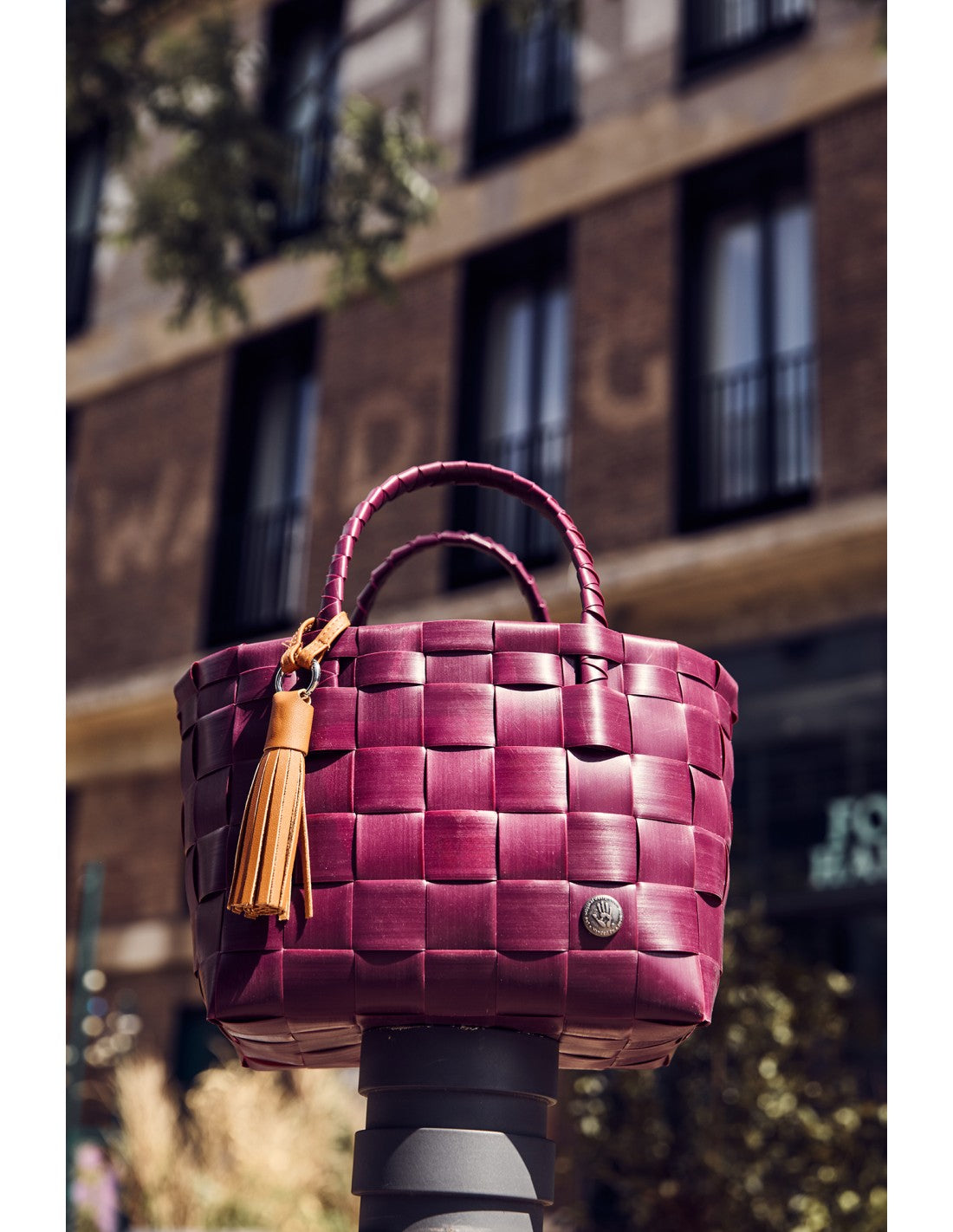 Bolso Pequeño (Guinda) Con Asas De Pvc