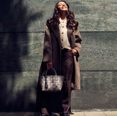 Bolso Pequeño (Topo) Con Asas De Pvc