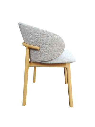 Silla De Comedor Tapizado (Crema) Estructura De Madera