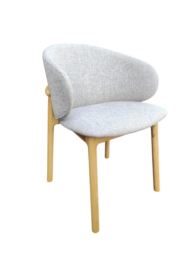 Silla De Comedor Tapizado (Crema) Estructura De Madera