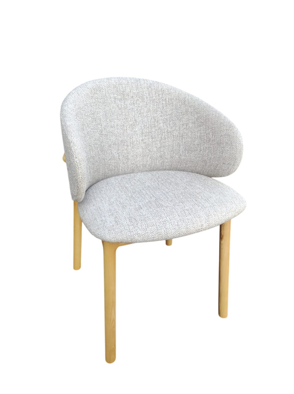 Silla De Comedor Tapizado (Crema) Estructura De Madera