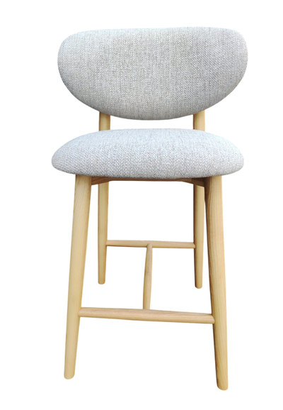 Silla Alta Para Bar Tapizado Beige Estructura De Madera