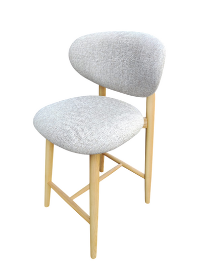 Silla Alta Para Bar Tapizado Beige Estructura De Madera