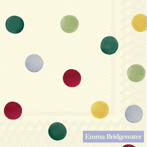 Set De 20 Servilletas Cocktail (Puntos Colores)  De Papel
