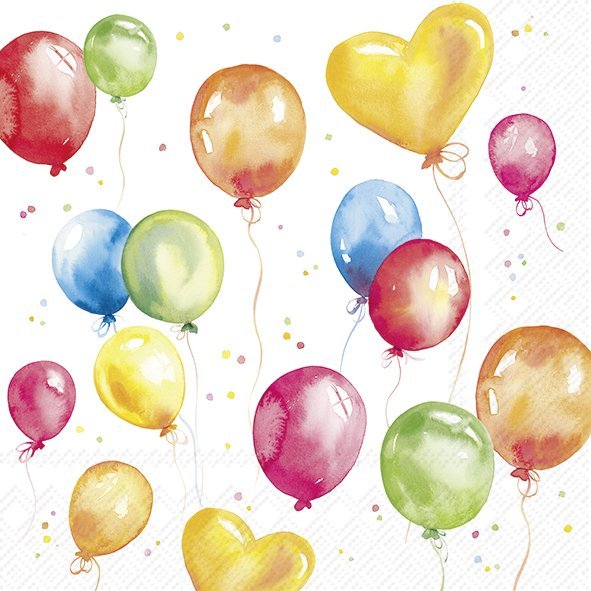 Set De 20 Servilletas (Globos) Cocktail De Papel