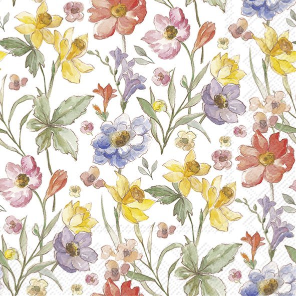 Set De 20 Servilletas Cocktail (Soft Flores) De Papel