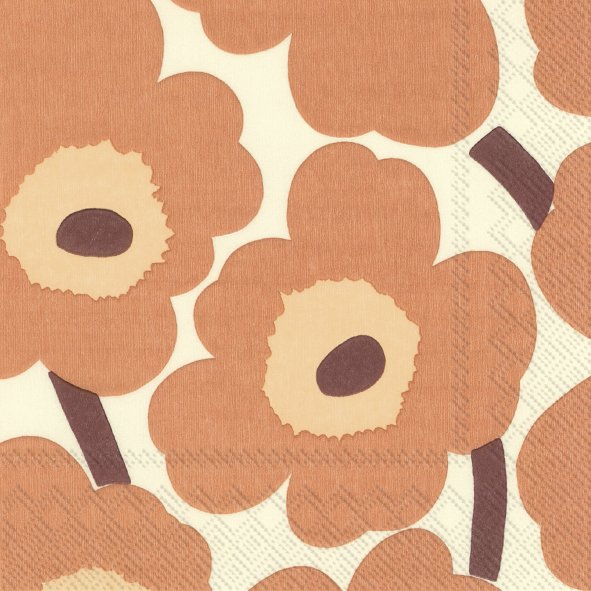 Set De 20 Servilletas (Flores Naranjas) Cocktail De Papel