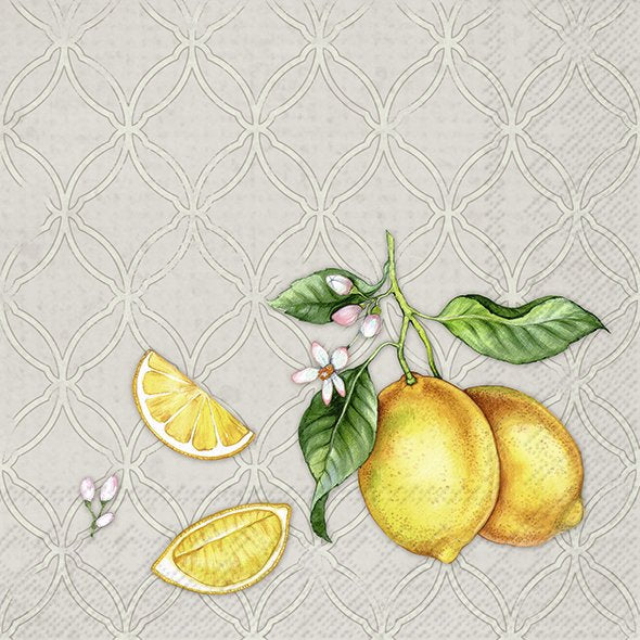 Set De 20 Servilletas De Cocktail (Lemons) De Papel