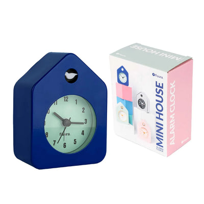 Reloj Despertador (Azúl) Mini Casita De Metal