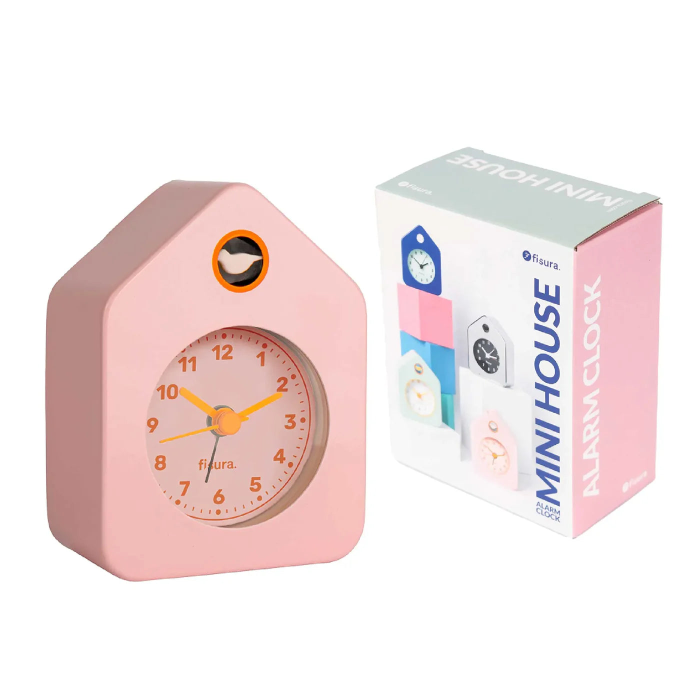 Reloj Despertador (Rosado) Mini Casita De Metal