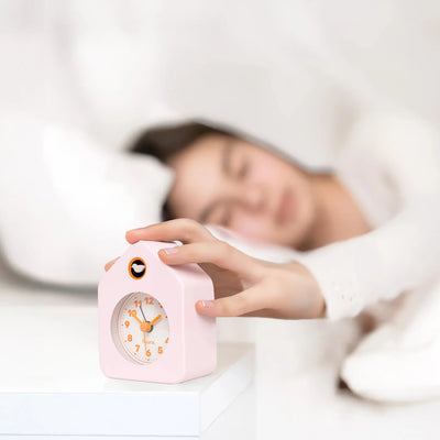 Reloj Despertador (Rosado) Mini Casita De Metal