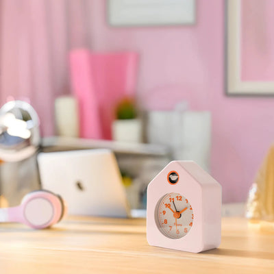 Reloj Despertador (Rosado) Mini Casita De Metal