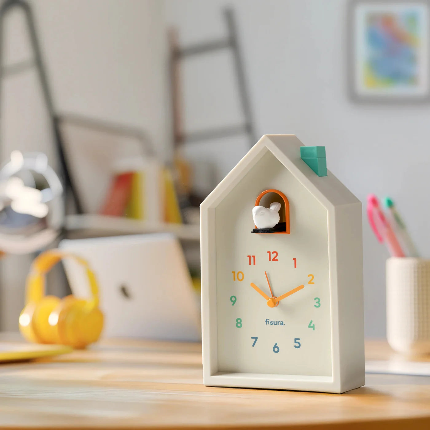 Reloj Despertador Casita (Multicolor) De Plástico