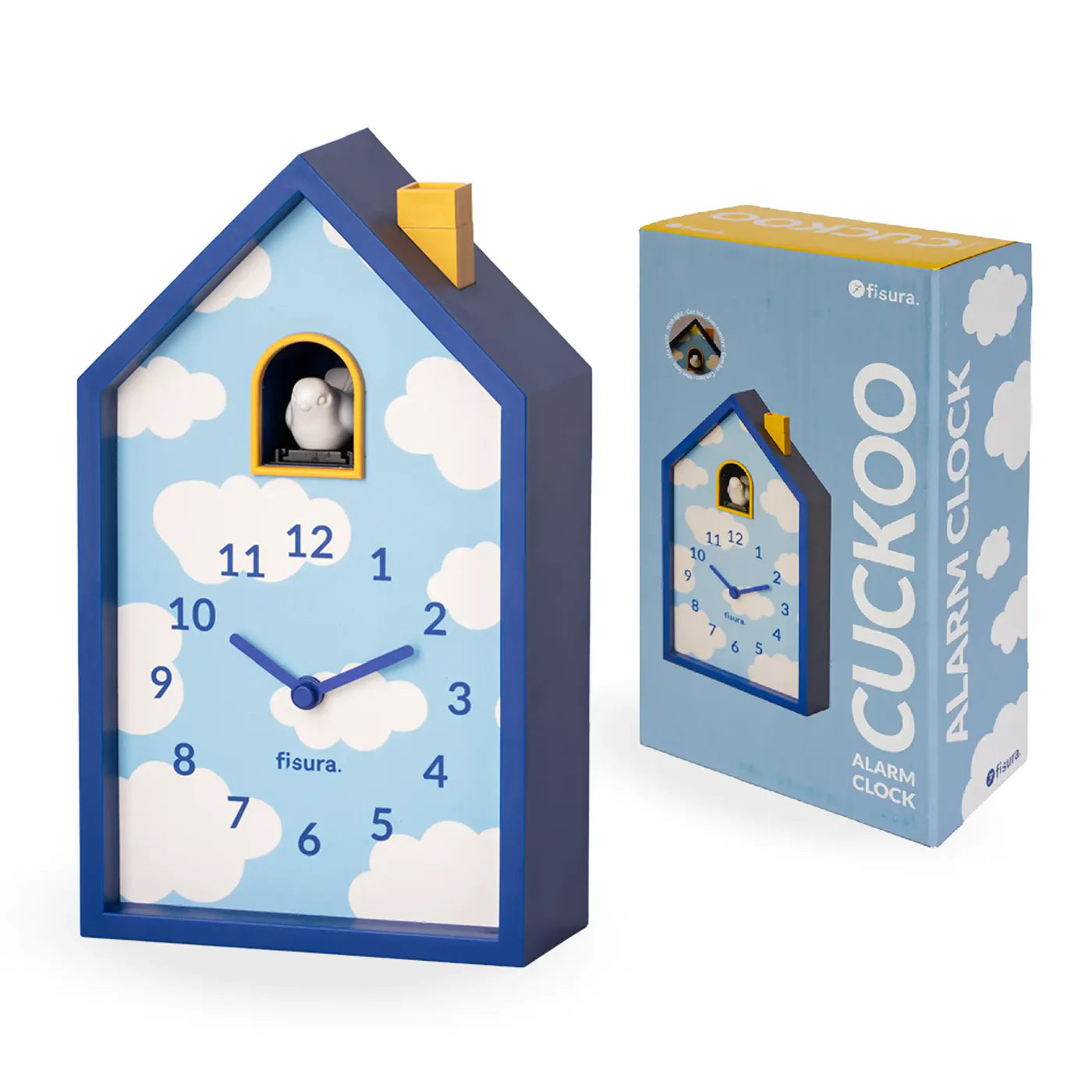 Reloj Despertador Casita (Azúl) De Plástico