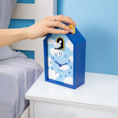 Reloj Despertador Casita (Azúl) De Plástico
