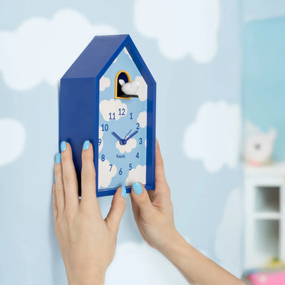 Reloj Despertador Casita (Azúl) De Plástico