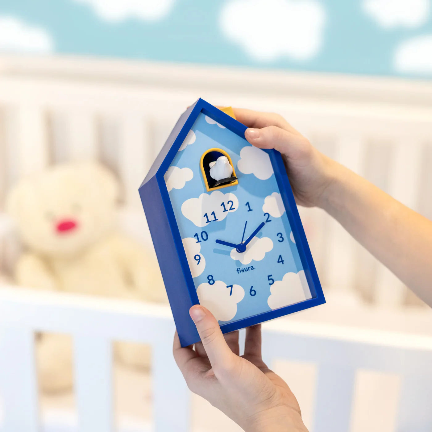 Reloj Despertador Casita (Azúl) De Plástico