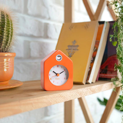 Reloj Despertador (Naranja) Mini Casita De Metal