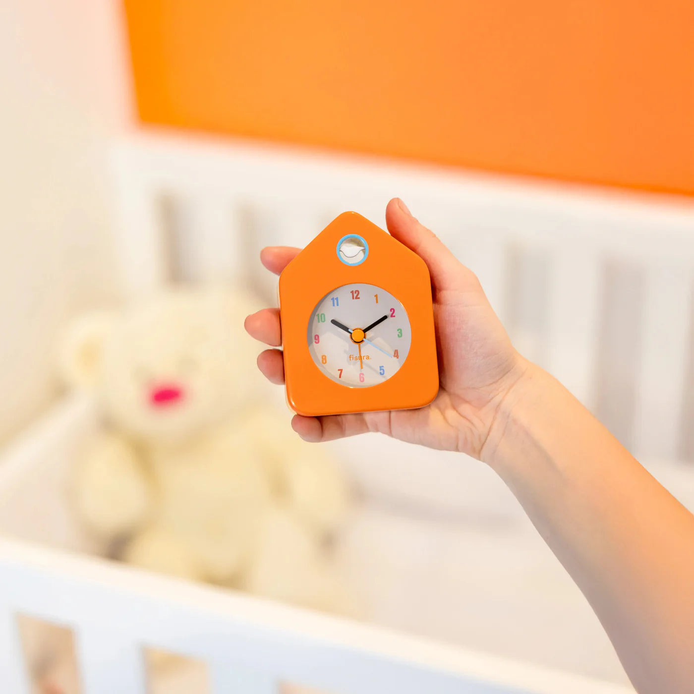 Reloj Despertador (Naranja) Mini Casita De Metal