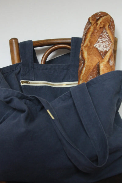Bolso Grande Con Asas (Azul) De Algodón