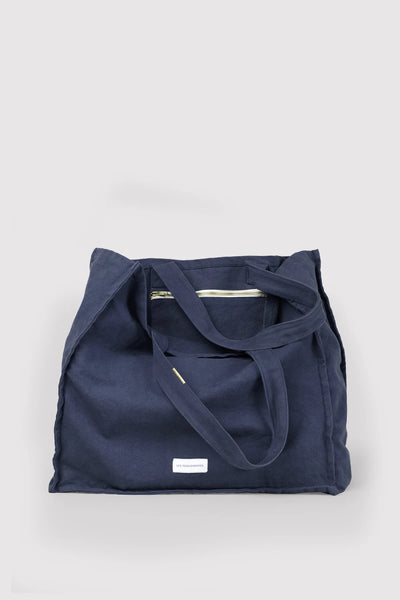 Bolso Grande Con Asas (Azul) De Algodón