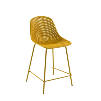 Silla Para Bar PVC (Amarillo) Con Estructura De Metal