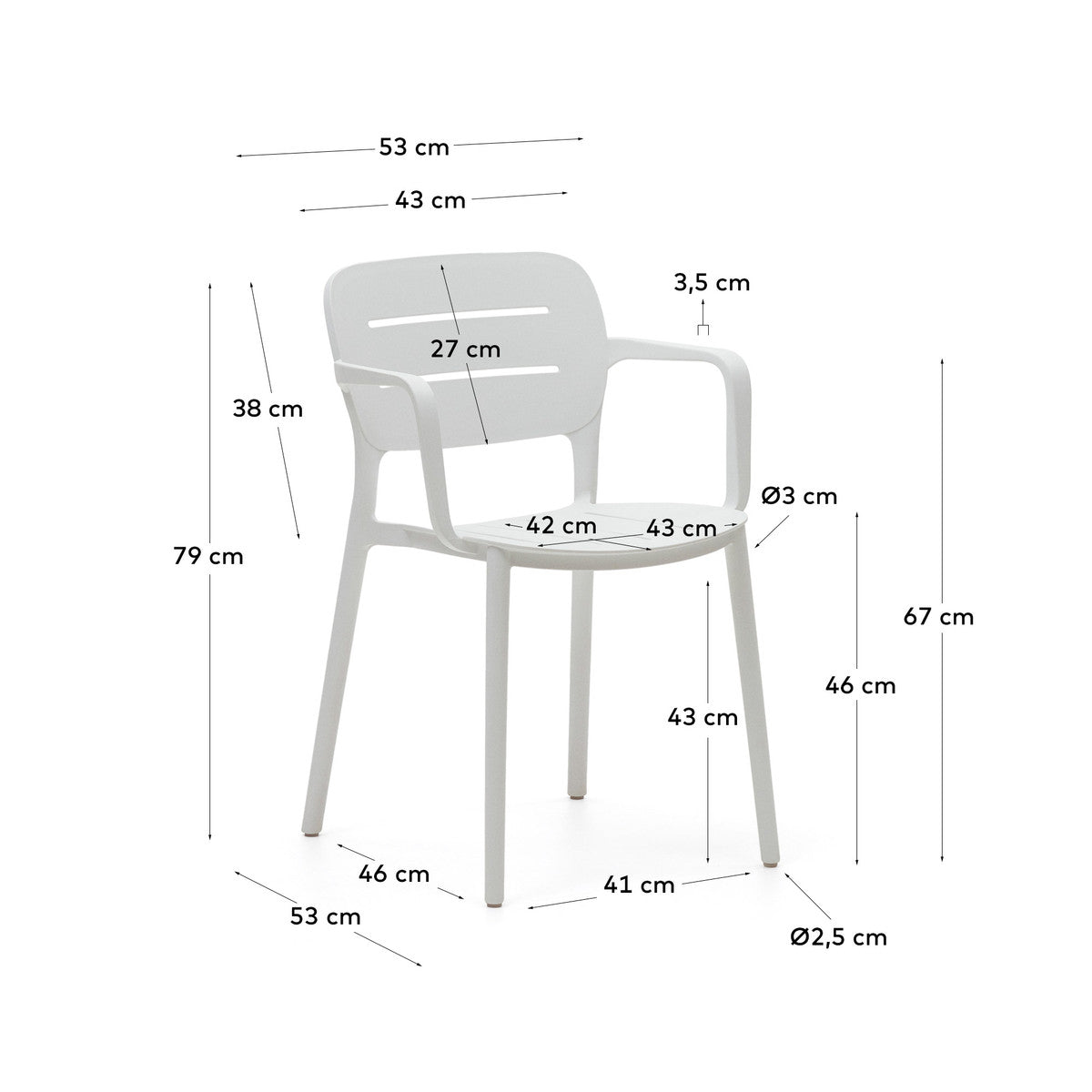 Silla De Comedor (Blanco) De Pvc