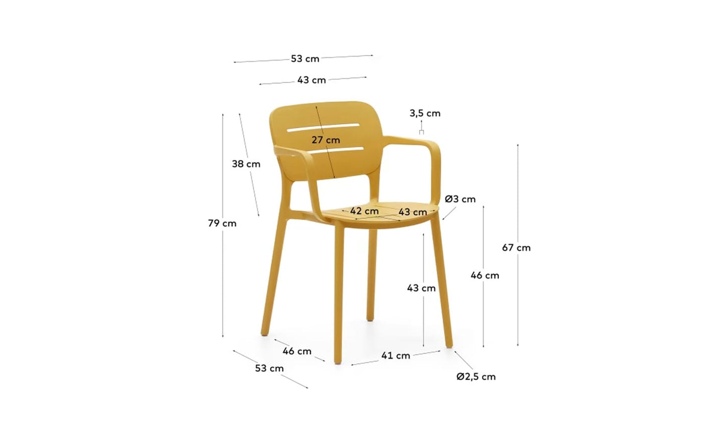 Silla De Comedor (Mostaza) De Pvc