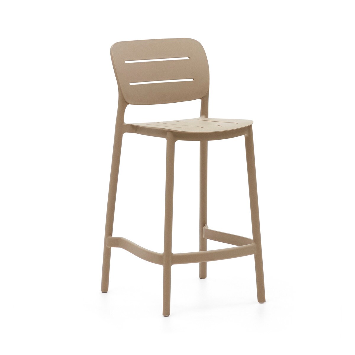 Silla Para Bar (Beige) Con Patas Altas De Pvc