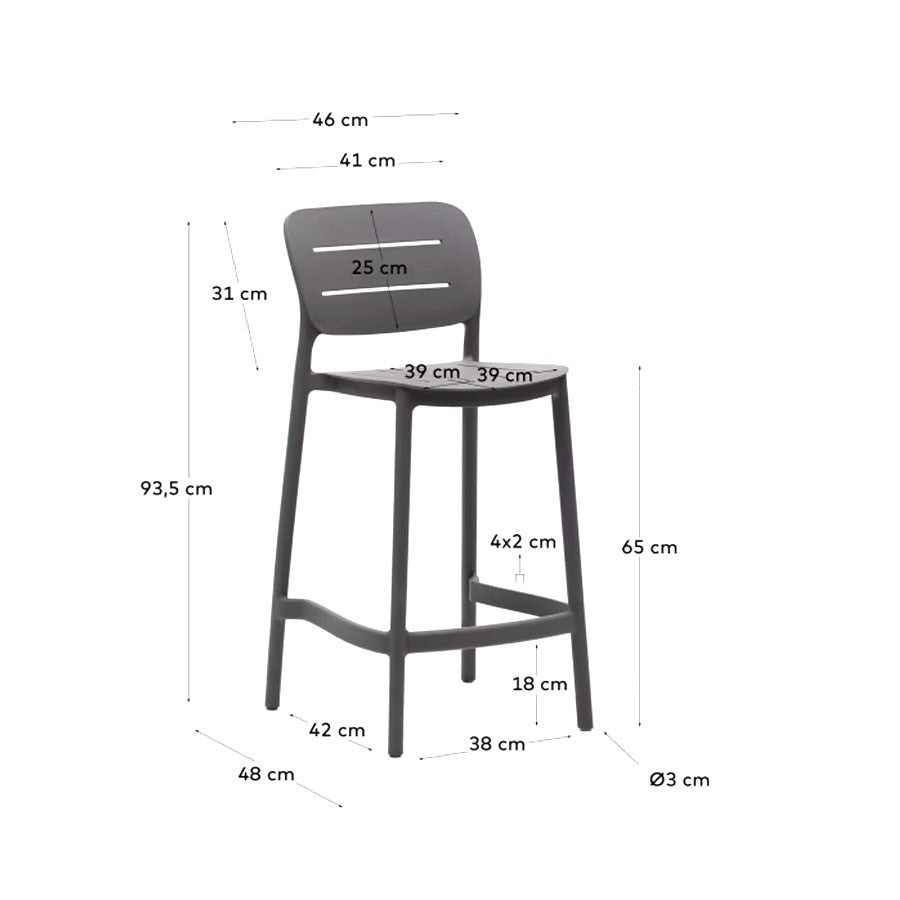 Silla Para Bar (Gris) De PVC