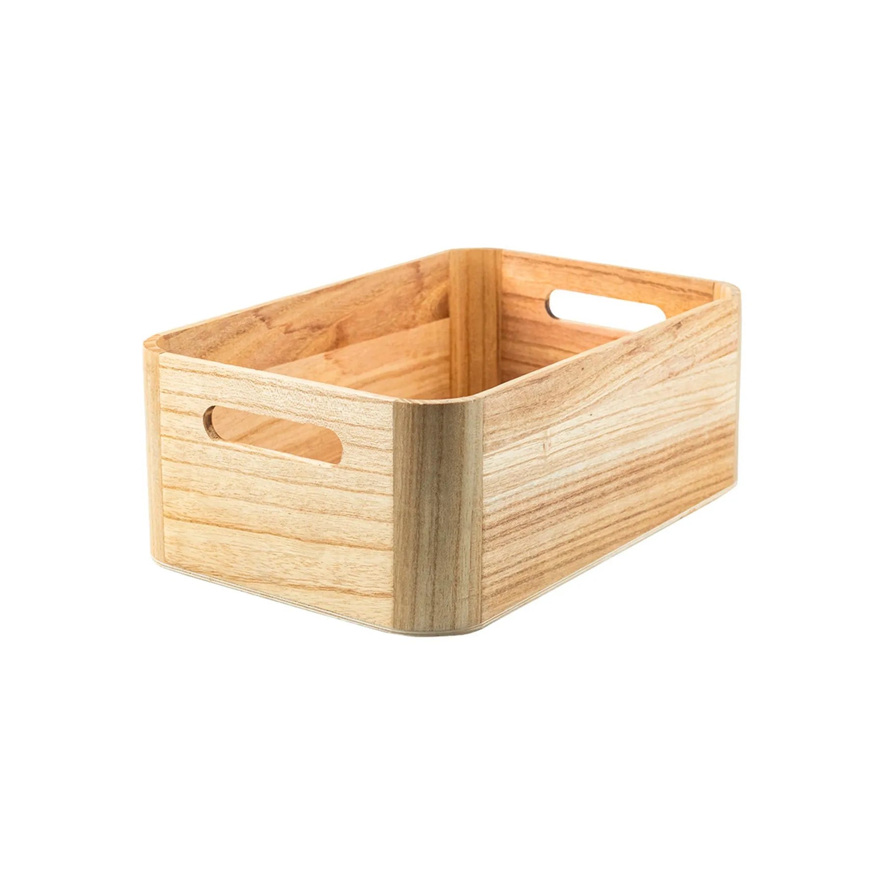Caja Organizadora Con Asas Color (Natural) Grande Borde Curva De Mader ...