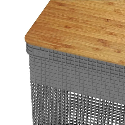 Cesta Para Ropa Sucia Con Tapa 49 Ltrs (Plomo) De Plástico