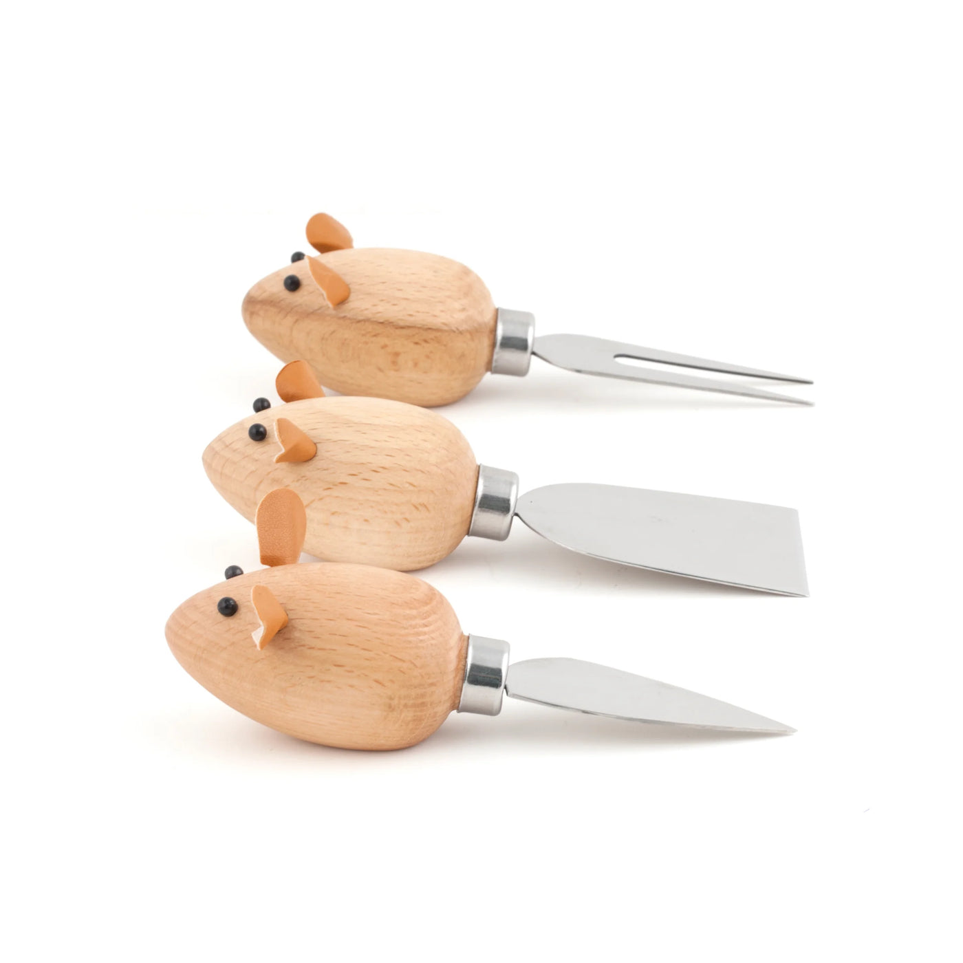 Set X 3 Cuchillos Para Untar Con Mango De Madera