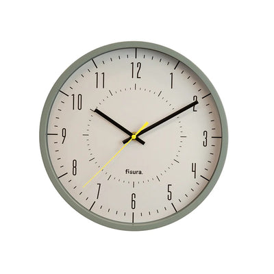 Reloj De Pared Redondo Con Borde (Gris) De Plástico