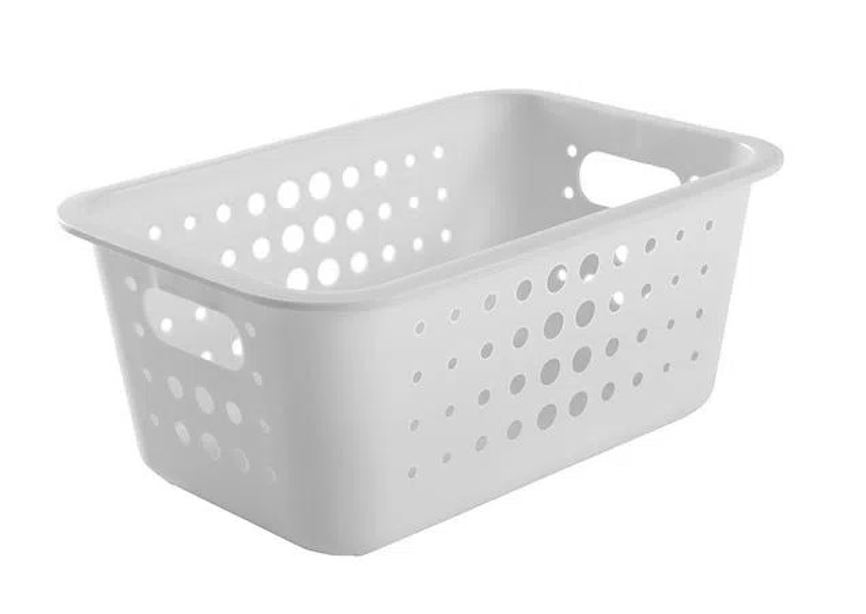 Cesta Organizadora (Blanca) Rectangular 5 Ltrs  De Plástico