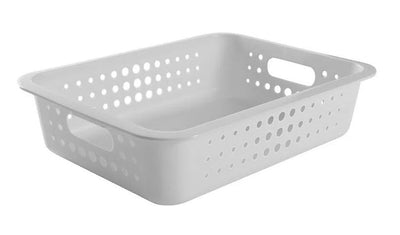 Cesta Organizadora (Blanca) Rectangular 9 Ltrs  De Plástico