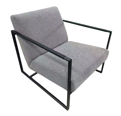 Sillón Tapizado (Gris) Estructura De Metal