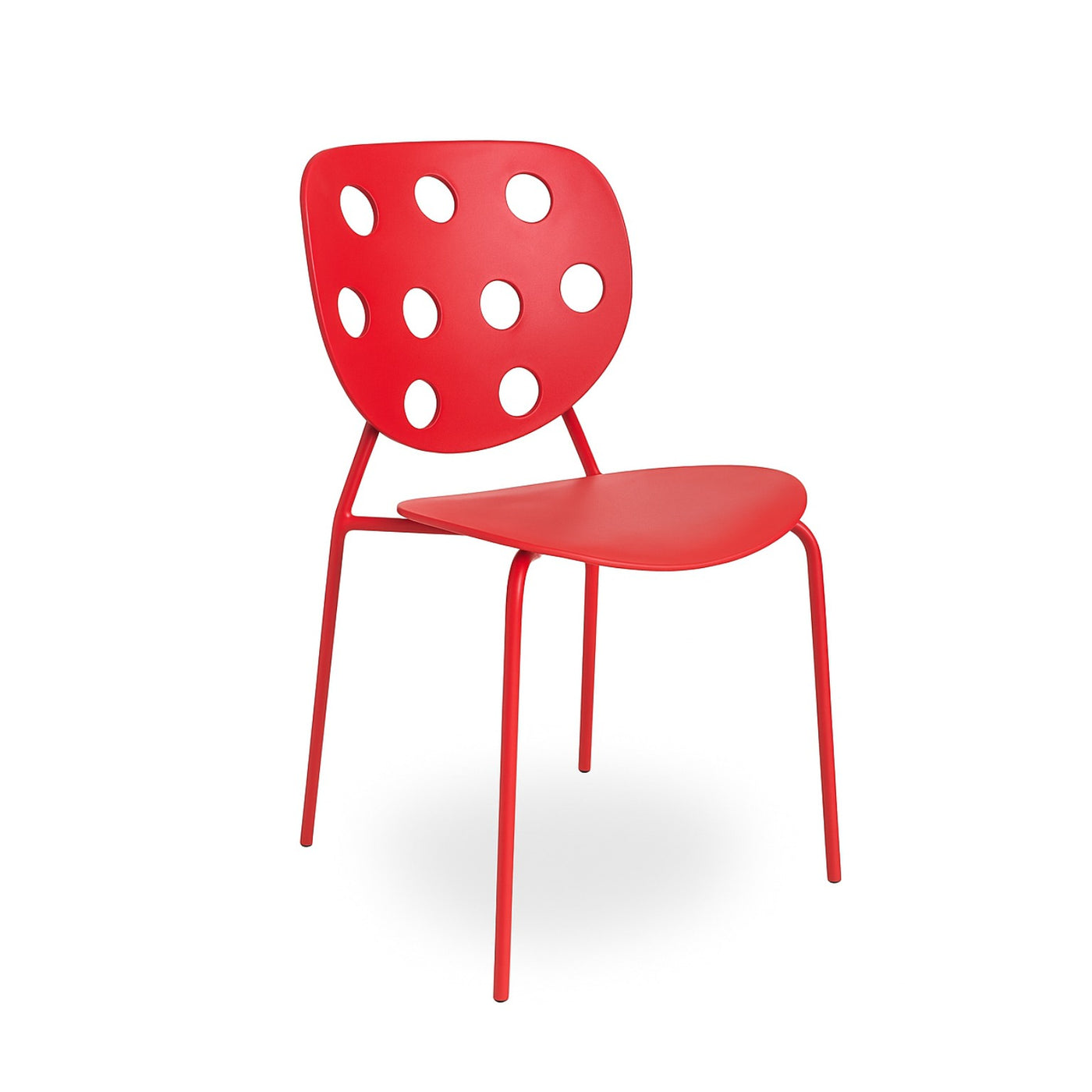 Silla De Comedor Pvc (Rojo) Con Estructura De Metal