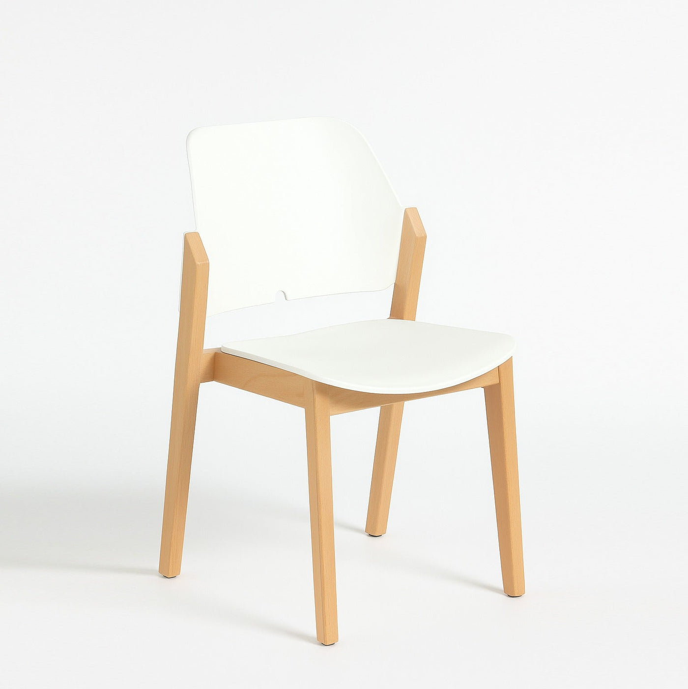 Silla De Comedor Espaldar Y Asiento (Blanco) Estructura De Madera