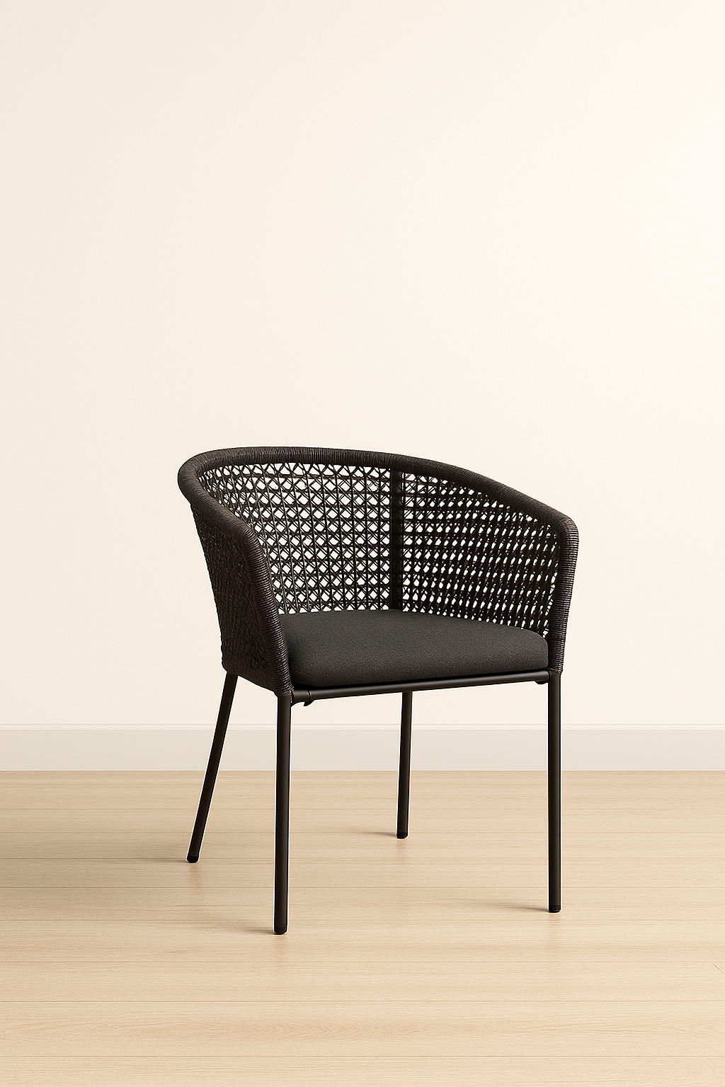 Silla De Comedor Para Terrazza Cuerda (Gris) Estructura De Metal