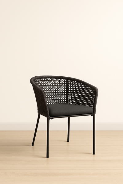 Silla De Comedor Para Terrazza Cuerda (Gris) Estructura De Metal