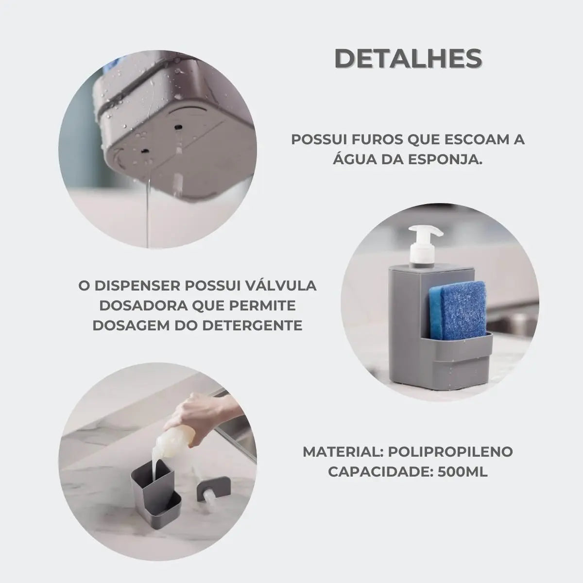 Dispensador Para Detergente (Colores) 650 Ml De Plástico - Venta x Unidad