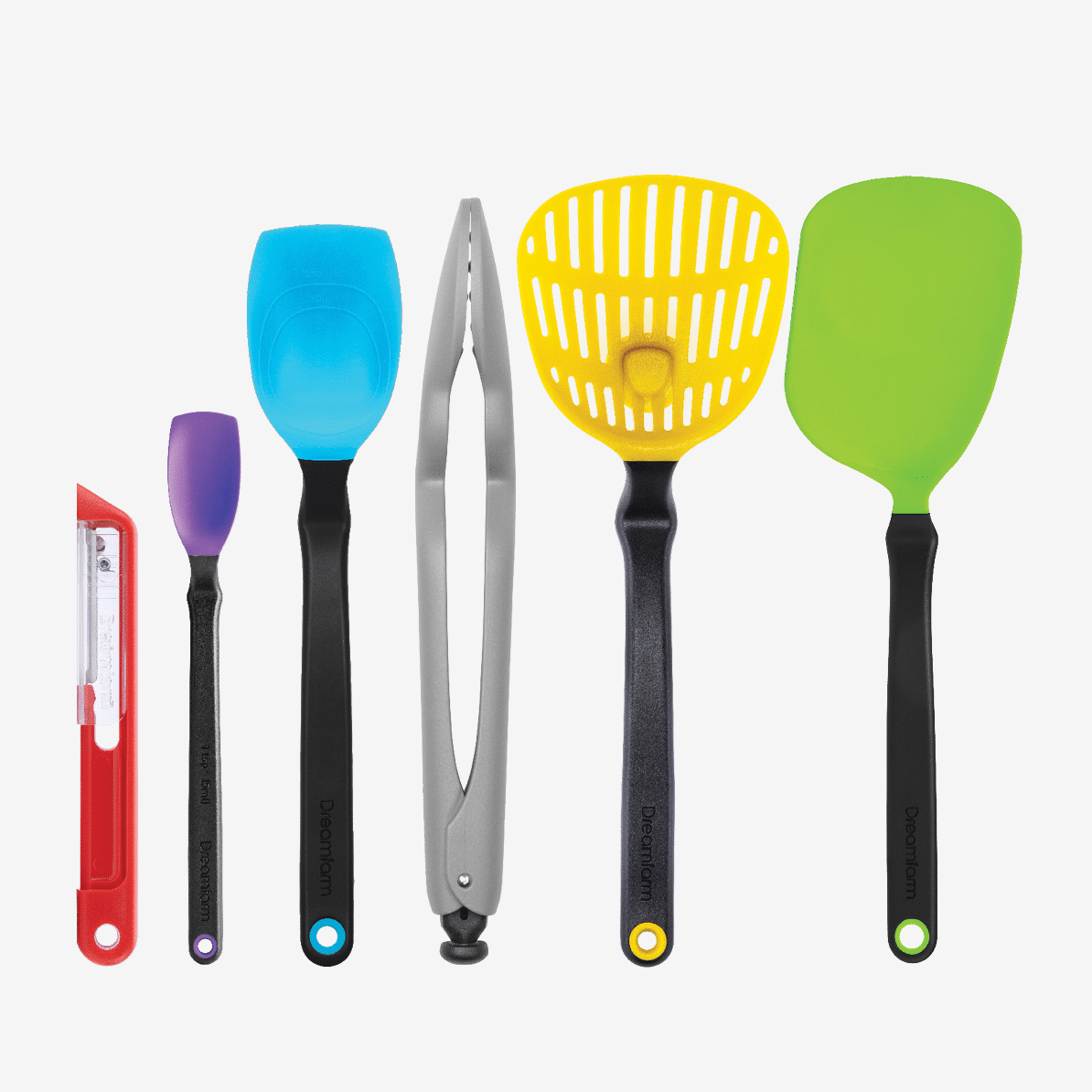 Set X 6 Utensilios Para Cocina (Colores) De Plástico