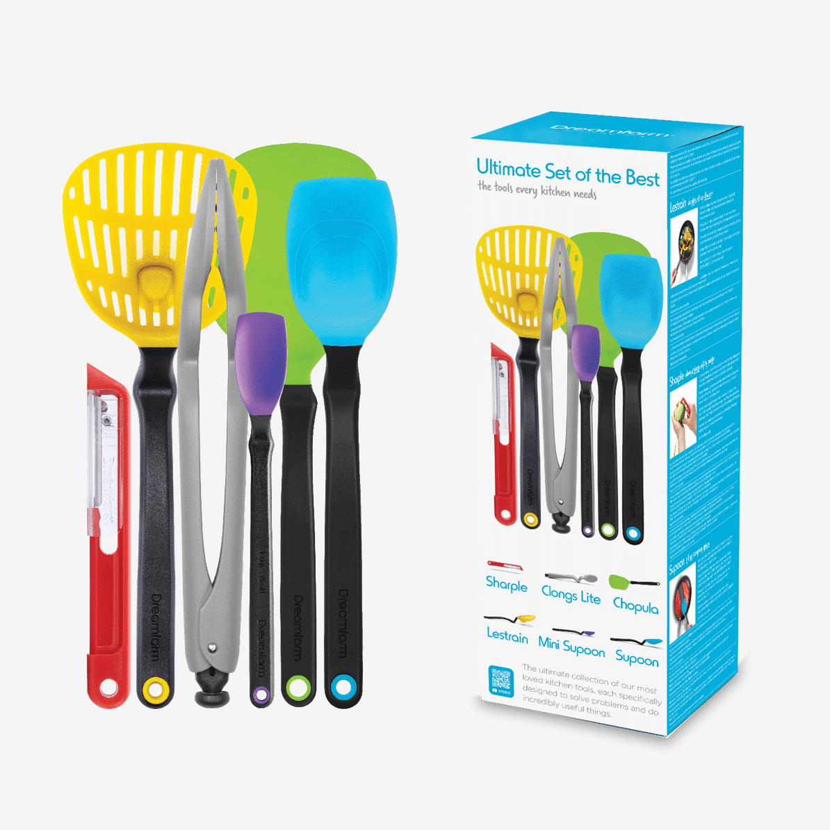 Set X 6 Utensilios Para Cocina (Colores) De Plástico