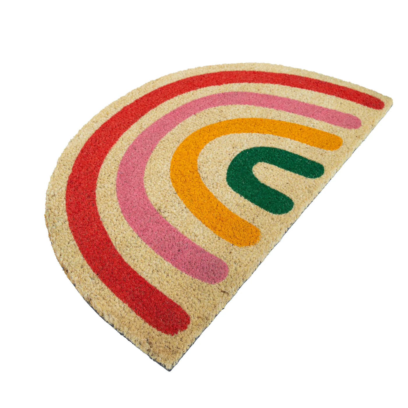 Felpudo Decorativo Semi Redondo Diseño Arcoíris De Plástico