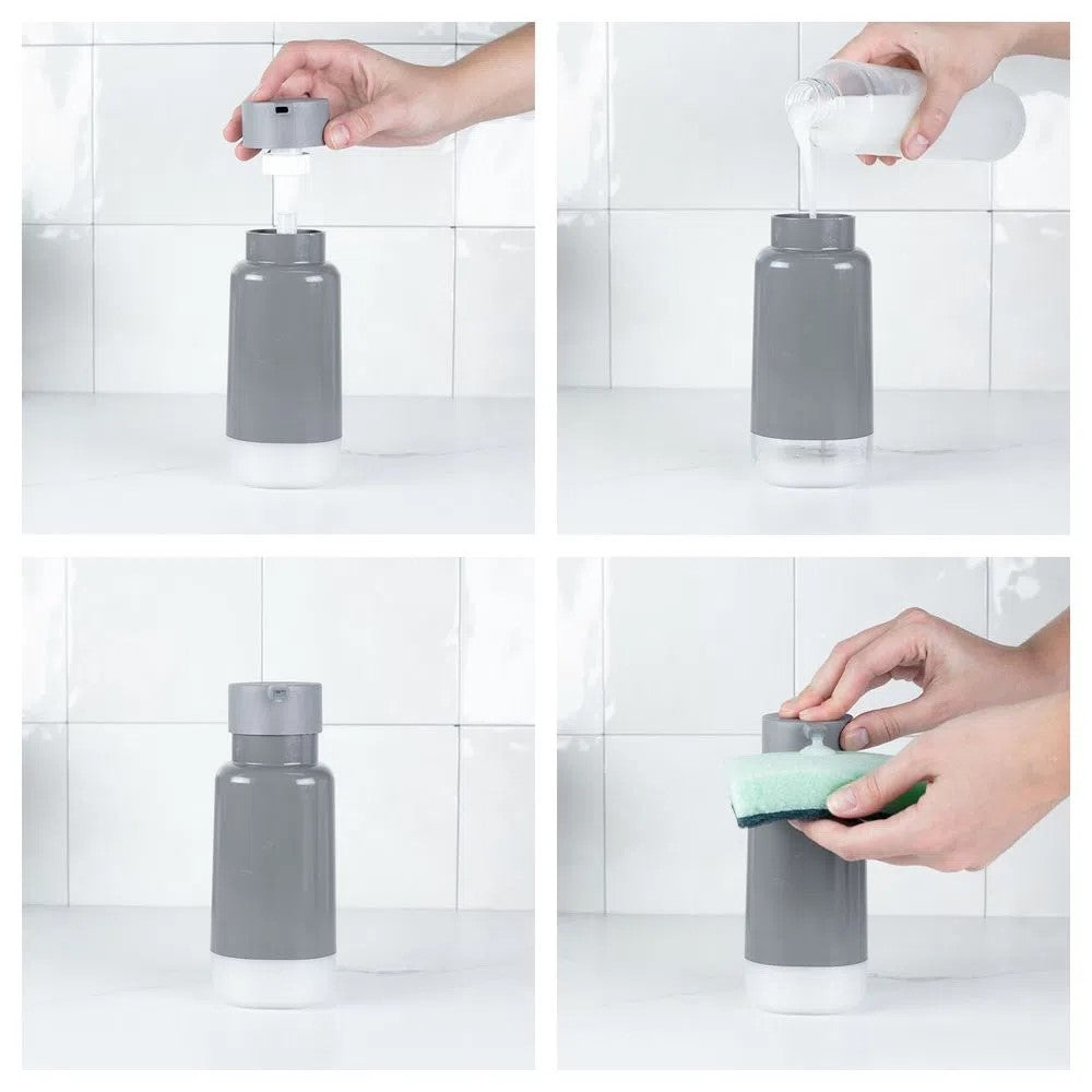 Dispensador Para Detergente 500 Ml Gris De Plástico