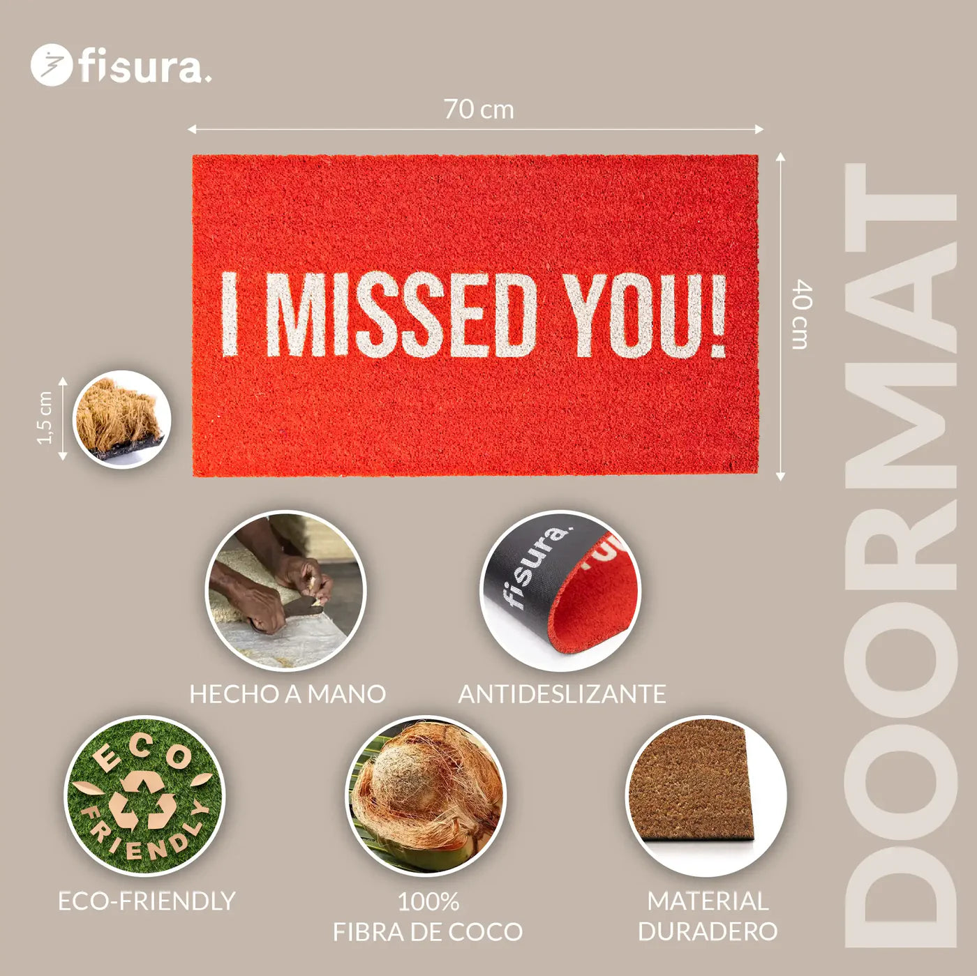 Felpudo Decorativo (Rojo) De Plástico