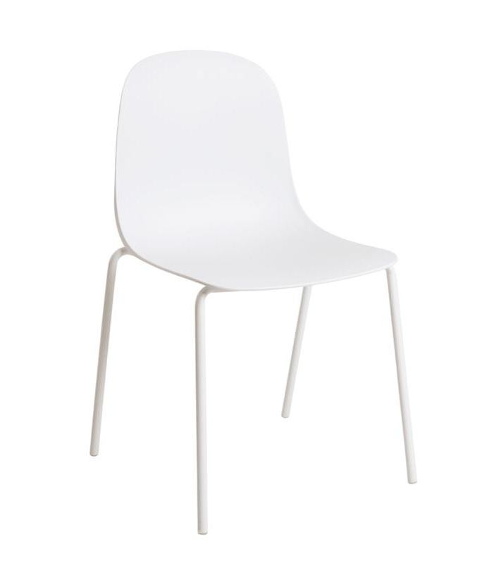 Silla De Comedor (Blanco) Estructura De Metal