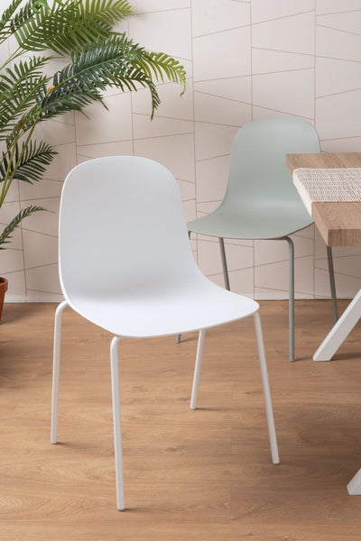 Silla De Comedor (Blanco) Estructura De Metal