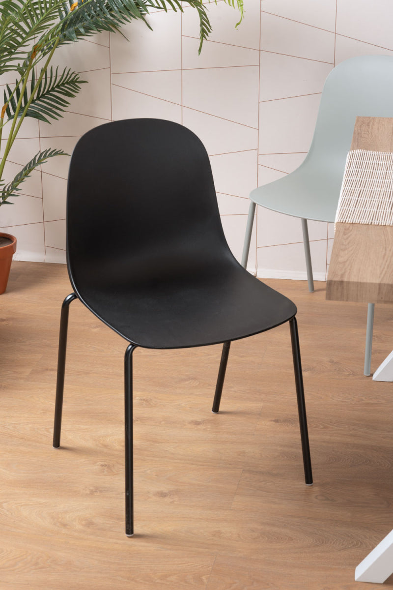 Silla De Comedor (Negro) Estructura De Metal